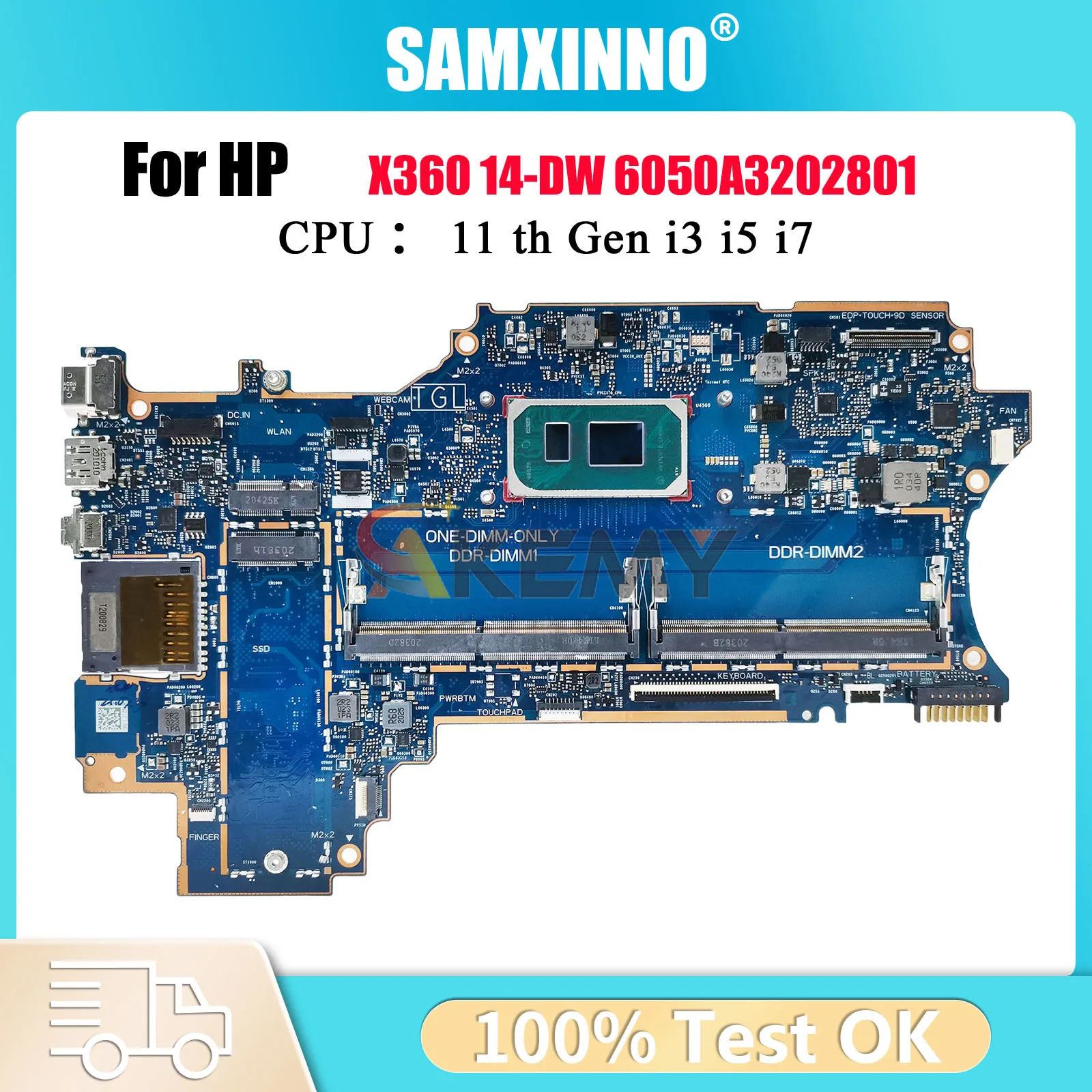 6050A3202801 Für HP Pavilion X360 14-DW Laptop Motherboard Mit i3 i5 i7 CPU DDR4 L96510-601 L96511-601 100% Vollständig Getestet