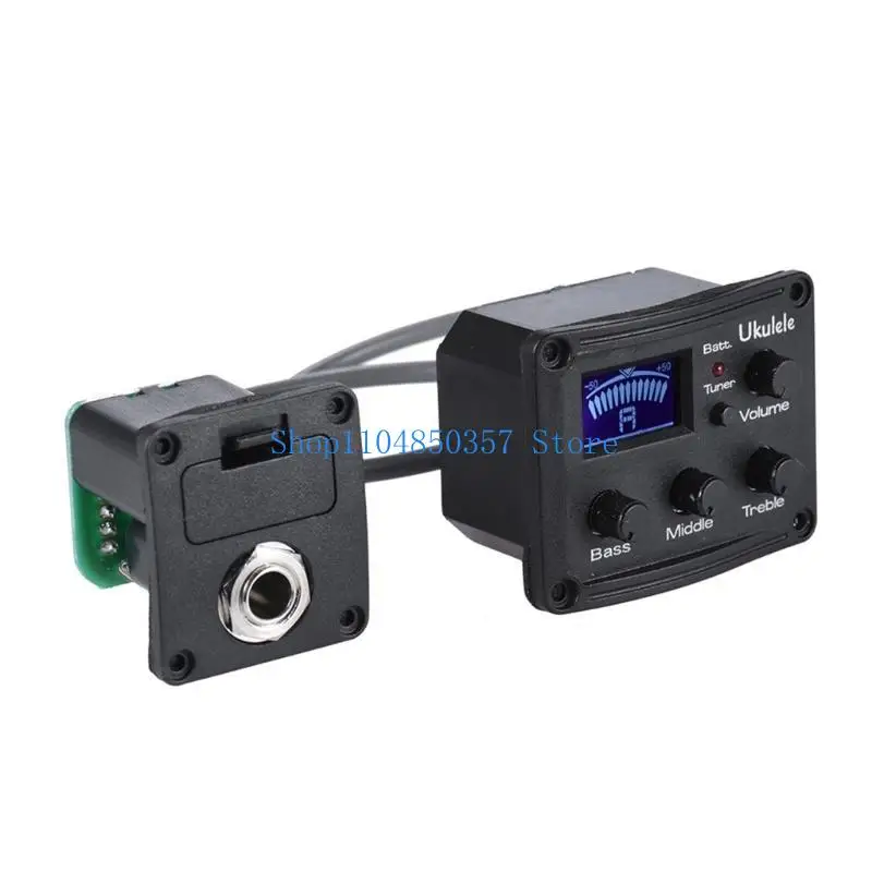 

652F 3-Band Piezo Pickup Ukulele Preamp Amplifier Tuner Systems Enduring