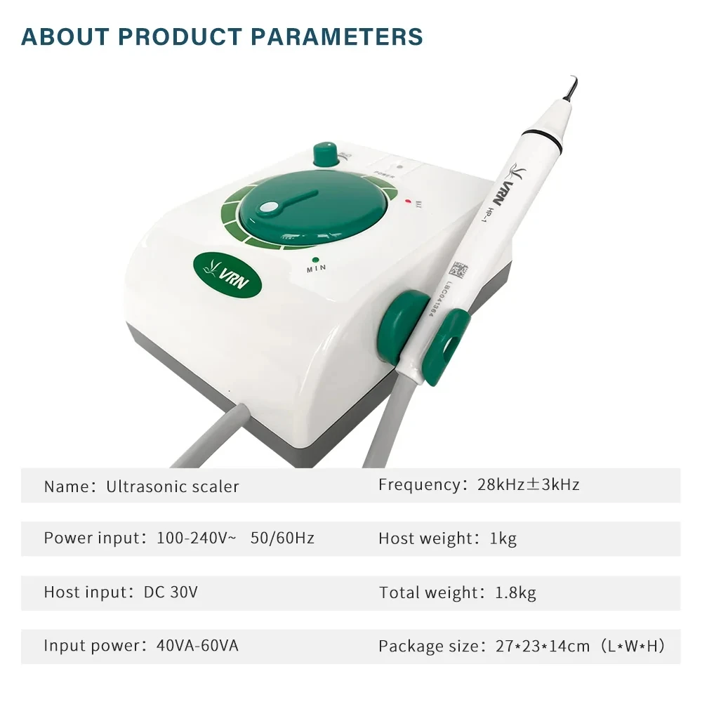 VRN K08B Dental Ultrasonic Scaler Handpiece Tips Teeth Whitening Piezo Tartar Removal Dental Cleaning Device fit woodpecker ems