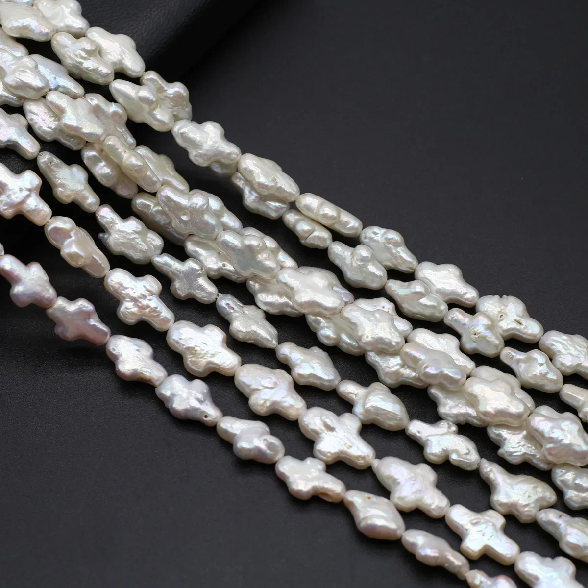 Natural Freshwater Pearls Beaded Cross Shaped Loose Spacer Beads for Jewelry Making Diy Fine Bracelet Necklace Accessories