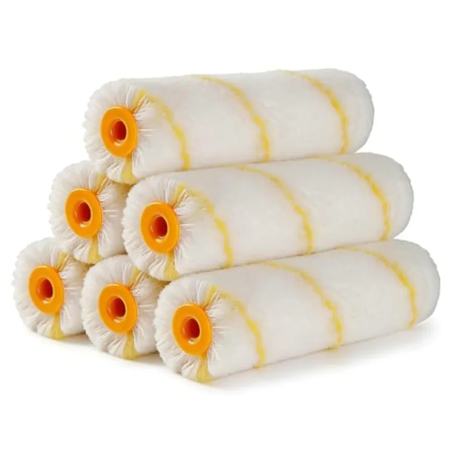 

Paint Roller Covers, 4 Inch Paint Roller, 3/8 Nap, Microfiber Paint Rollers for Painting, Roller Brush Covers, Small House Pain