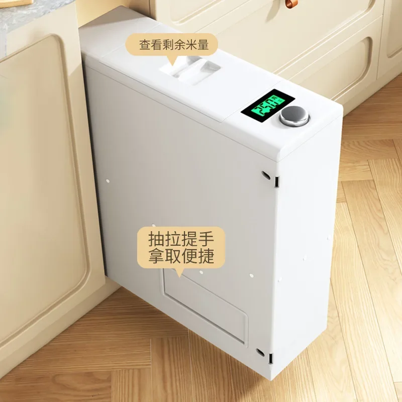 Built-in rice box kitchen cabinet household stainless steel metering drawer type rice storage tank flour box bucket cabinet pull