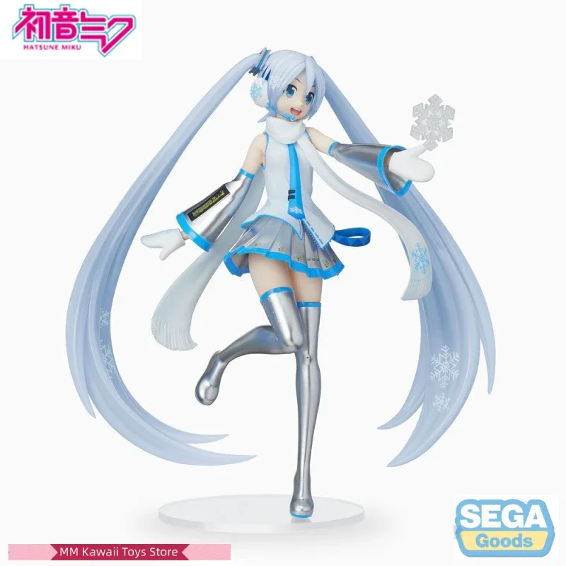 In Stock Original Anime Figure Hatsune MIKU LUMINASTA SNOW MIKU SKY TOWN PVC Action Figure Collector Toys for Children Gifts