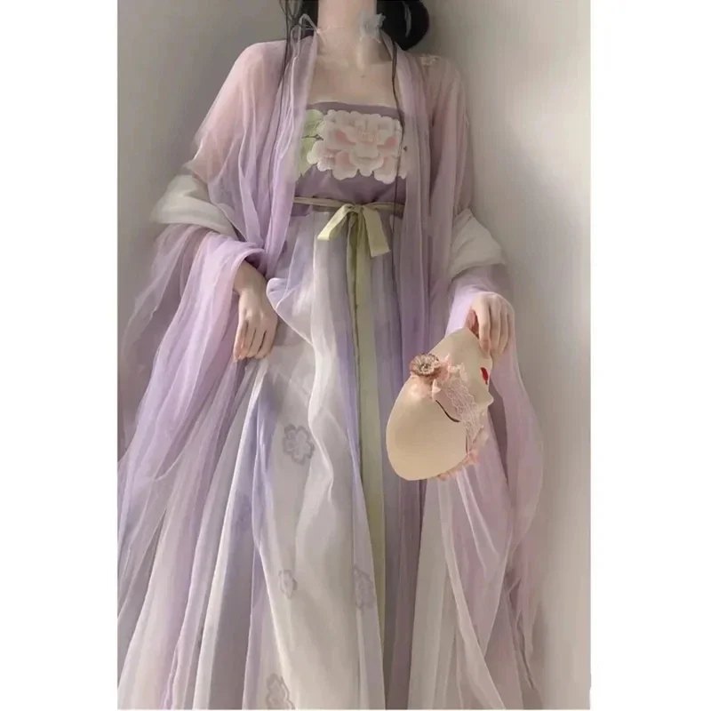 2023 nuovo Hanfu cina antico tradizionale Hanfu Set femminile Costume Cosplay estate grande manica fata Hanfu vestito allentato vestito cinese