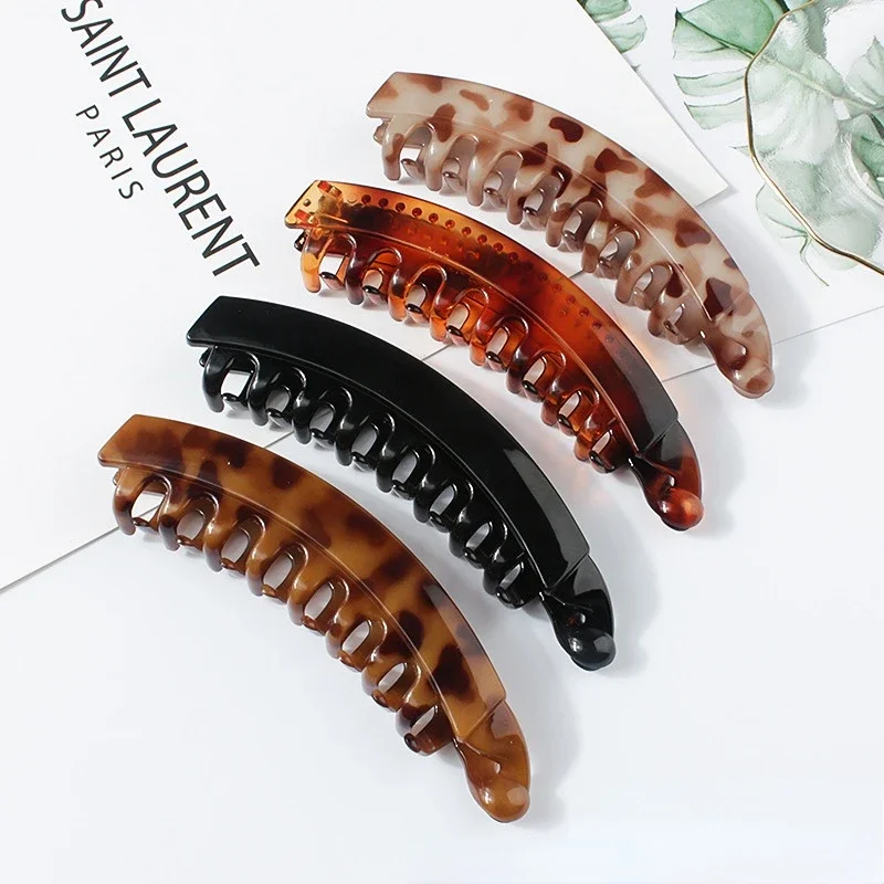 Fashion Large Banana Hair Clips Solid Color Frosted Hair Claws Classic Women Non-Slip Ponytail Barrettes Hairpins For Fine Hairs