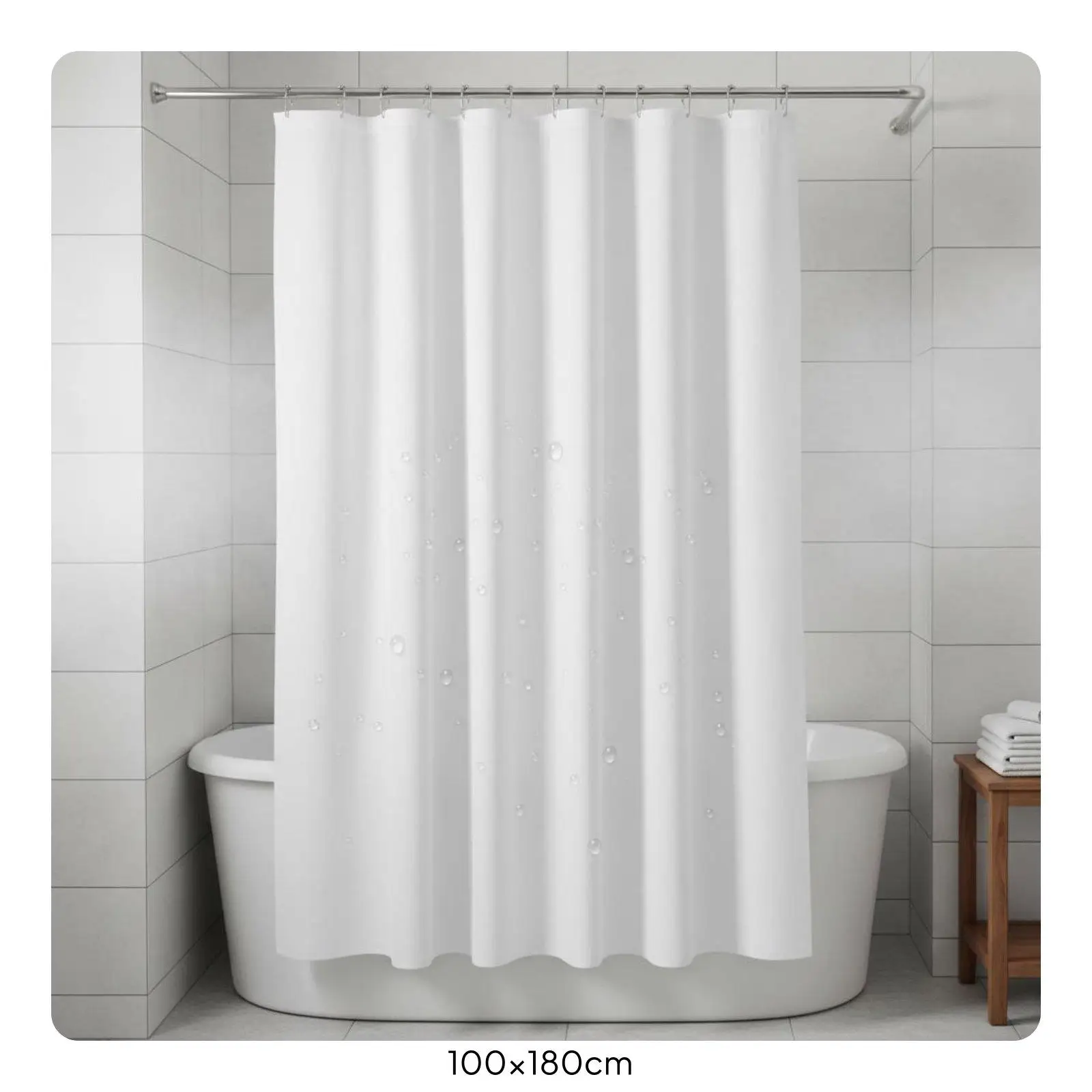 Premium Waterproof Shower Curtain Soft Polyester Fabric with Reinforced Grommets Machine Washable for Home Bathroom Use