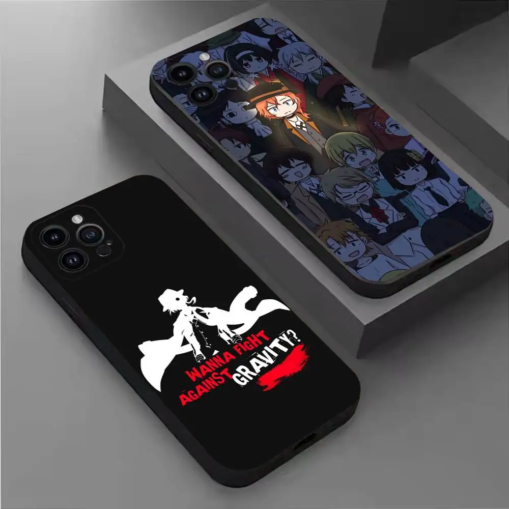

B-Bungou S-Stray Dogs Phone Case For iPhone 17,16,15,14,13,12,11 Plus,Pro Max,XS,X,XR,SE,Mini,8,7,Soft Silicone Black Cover