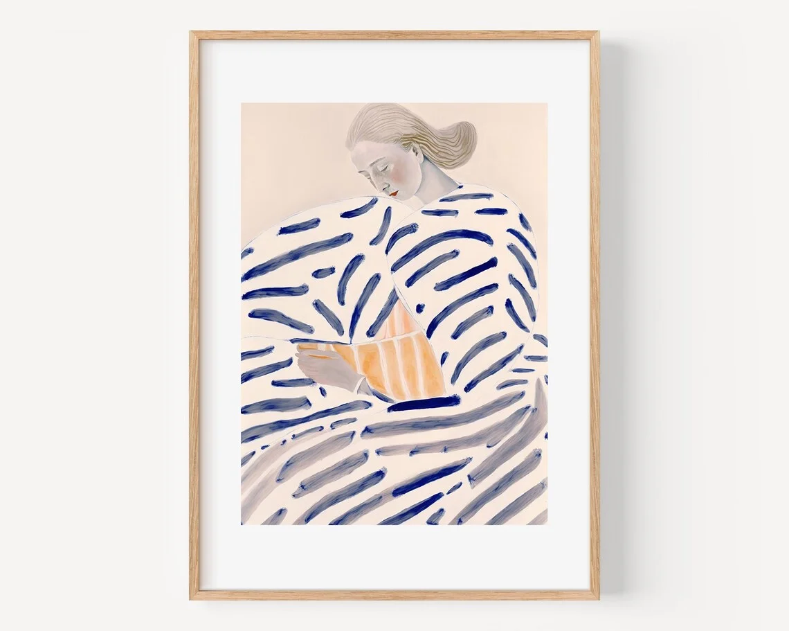 Abstract Woman Reading Book Wall Art Modern Abstract Art Modern Simple Neutral Painting Simple Abstract Posters Minimalist Moder