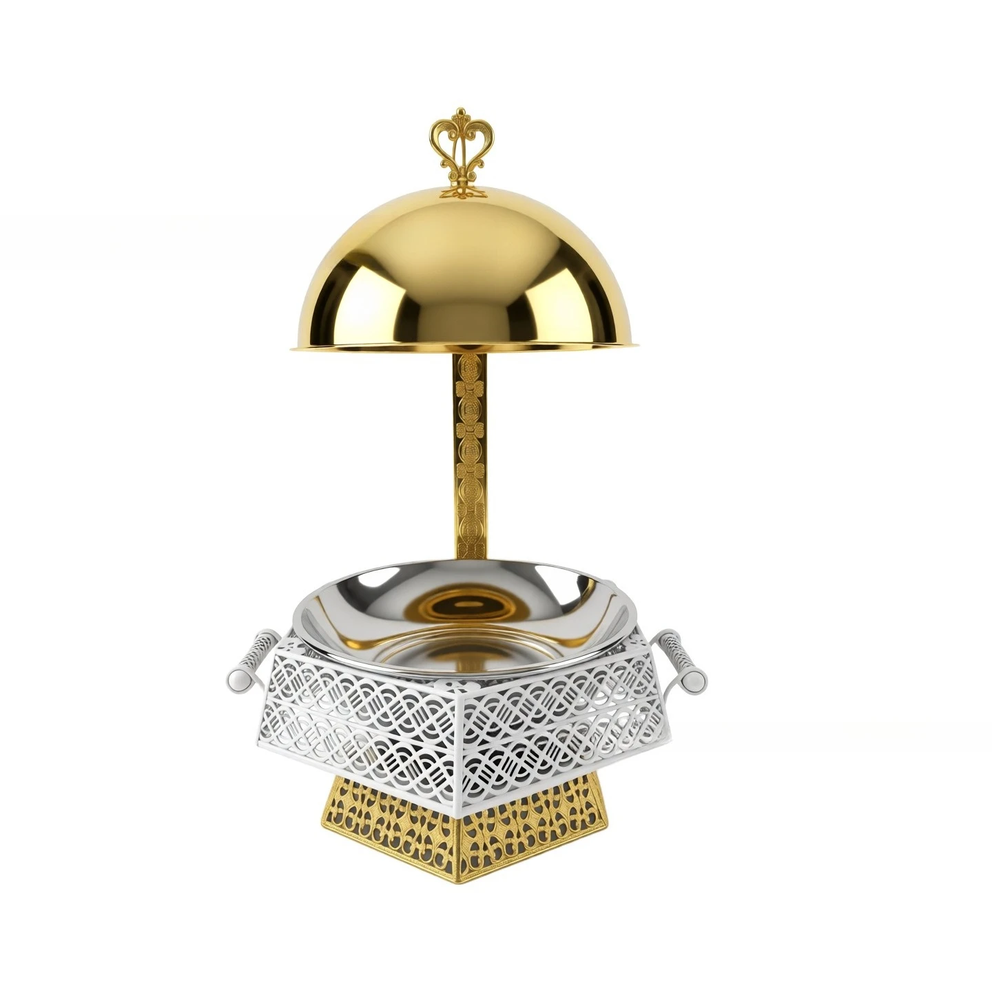 stainless steel water transfer hanging cover 8L black gold alcohol stove chafing dish round buffet stove