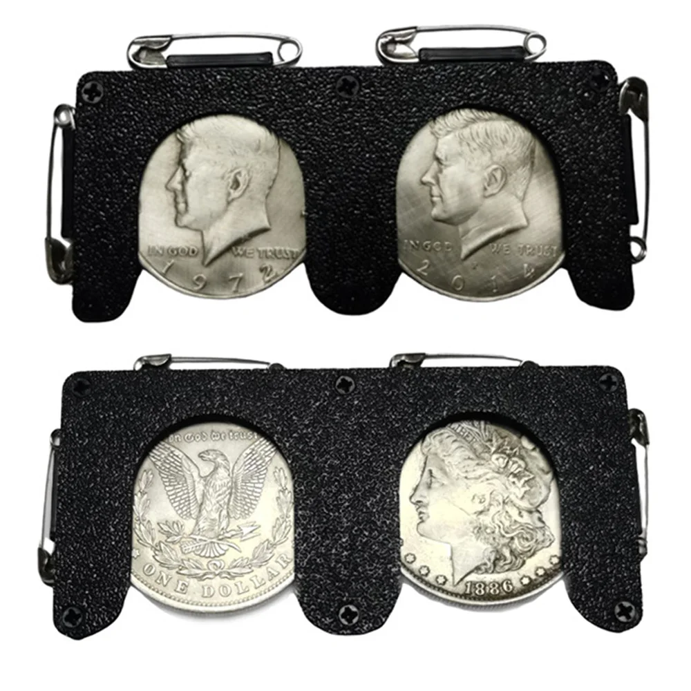 

Coin Holder (Morgan/Half Dollar Size,No Coins) Magic Tricks Produce Two Coins Magic Accessories Close-up Illusions Gimmick Prop