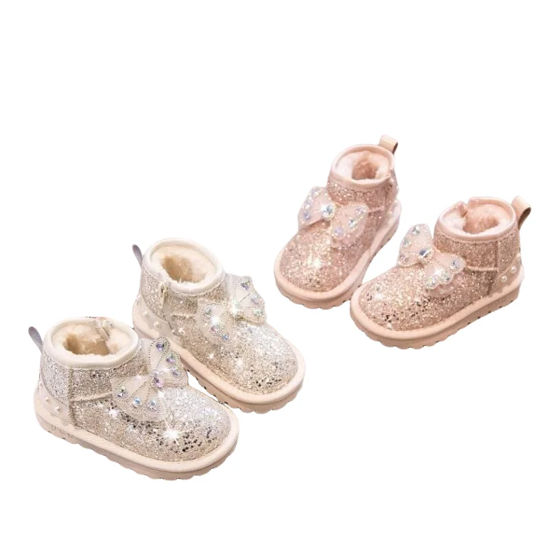 

Kawaii повседневная обувь, детская обувь, зимние сапоги для девочек, зимняя обувь на флисовой подкладке для детей, утепленная теплая нескользящая зимняя милая обувь