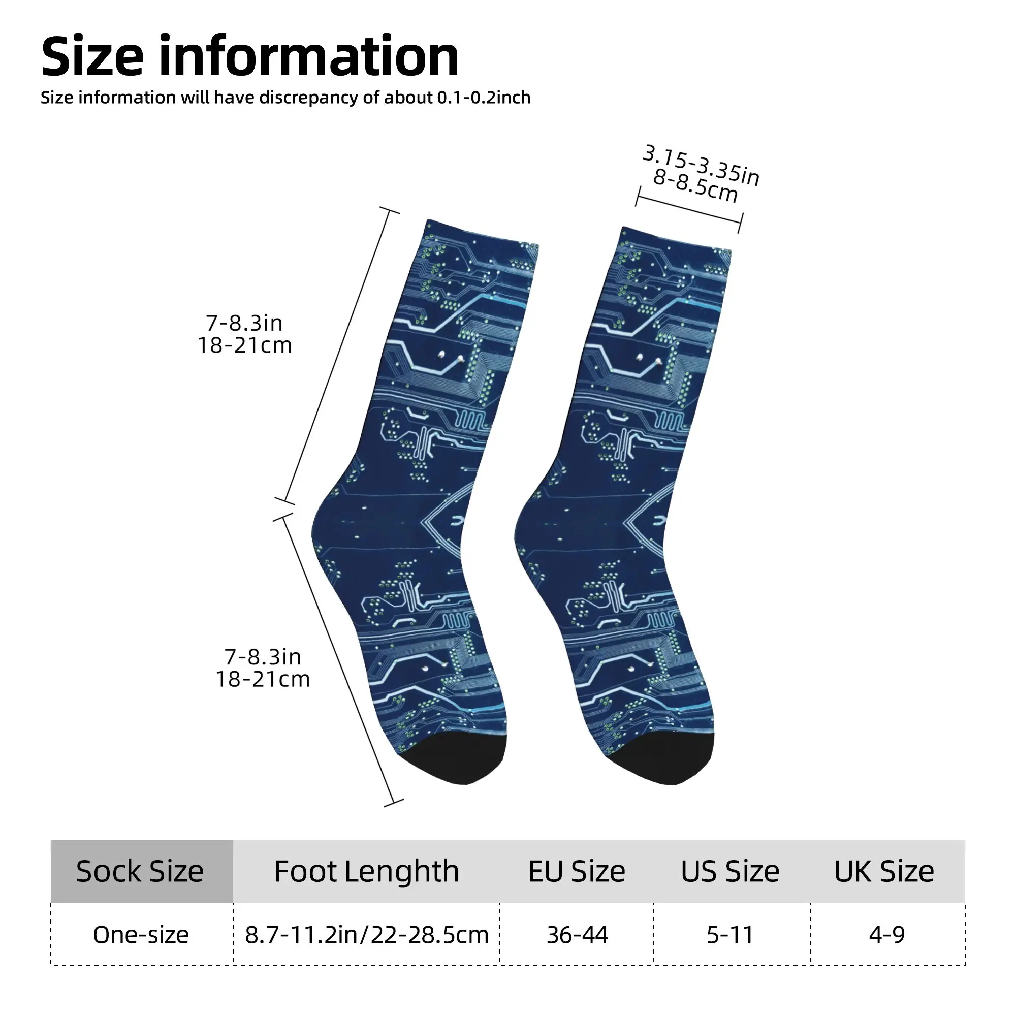 Medias geniales ciencia placa de circuito eléctrico calcetines hombres mujeres cálido suave ordenador placa base programador Tech Crew calcetines