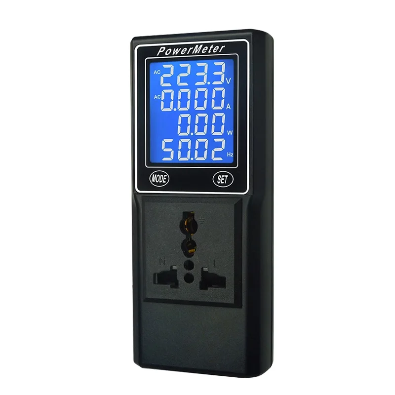 LCD Digital Power Meter Electric Meter Measuring Socket Multifunctional AC Voltage Current Meter 10A