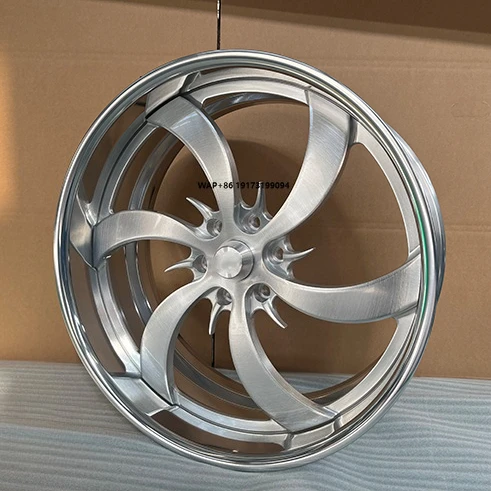 

Custom 1/2 Piece 6 Spoke Polished Chromed Forged Alloy Rim for 6x139.7 22 24 26 28 30Inch for 6 Lug chevy Wheels for
