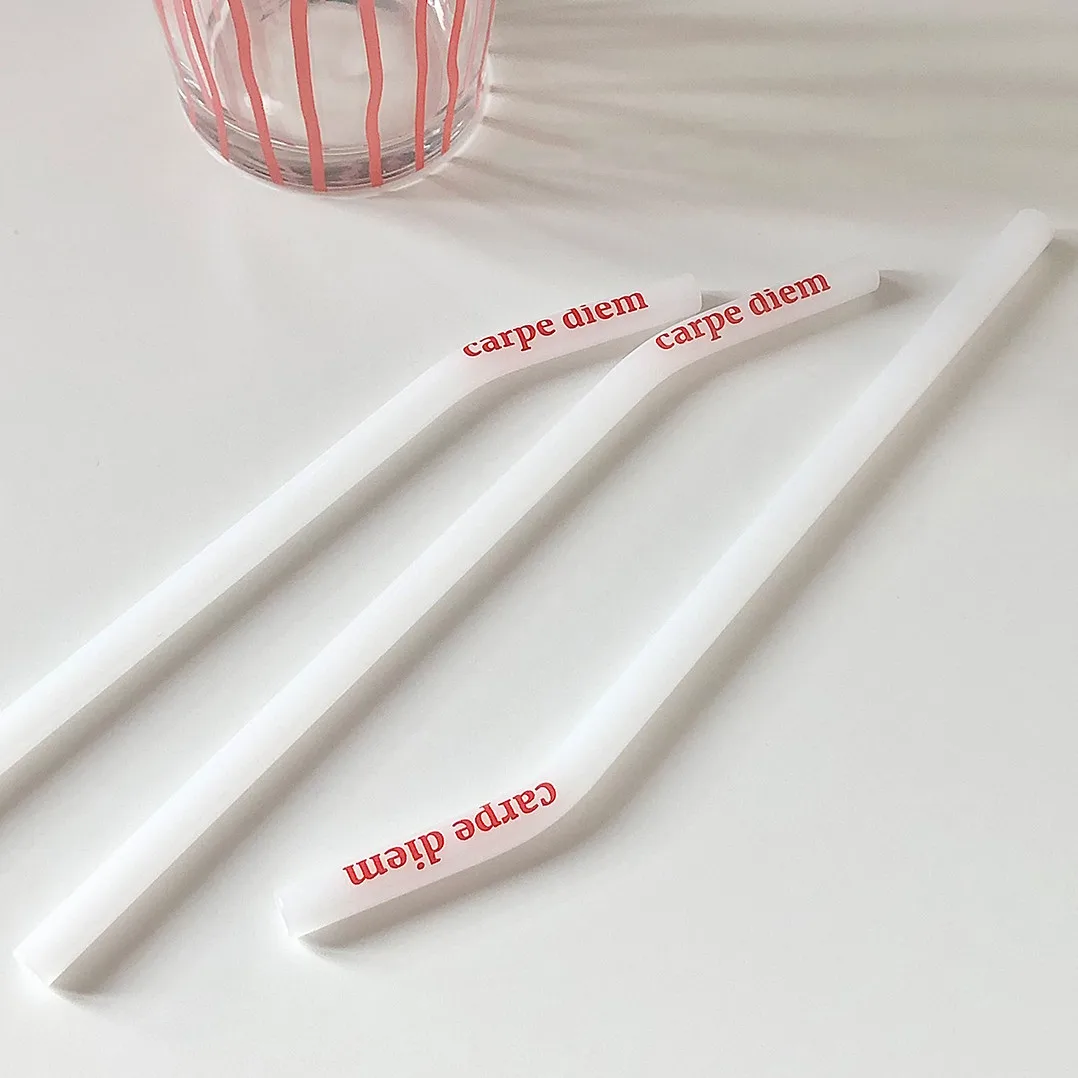 Stylish Milk Juice Straw Creamy Glass Party Bar Slushies Smoothies Cocktail Straw Heat Resistant Drinking Straw for Hot Beverage