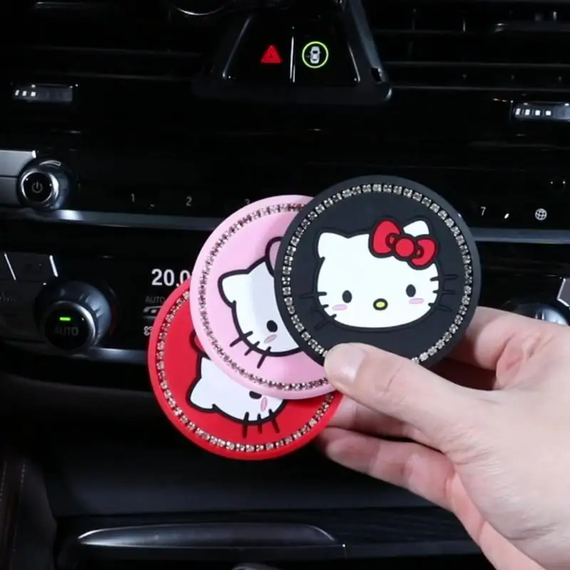 

1 шт., нескользящие теплоизоляционные подушечки для чашек с милым мультяшным котом KT, коврик Hello Kitty, автомобильная подставка, многофункциональный держатель для чашек, украшение