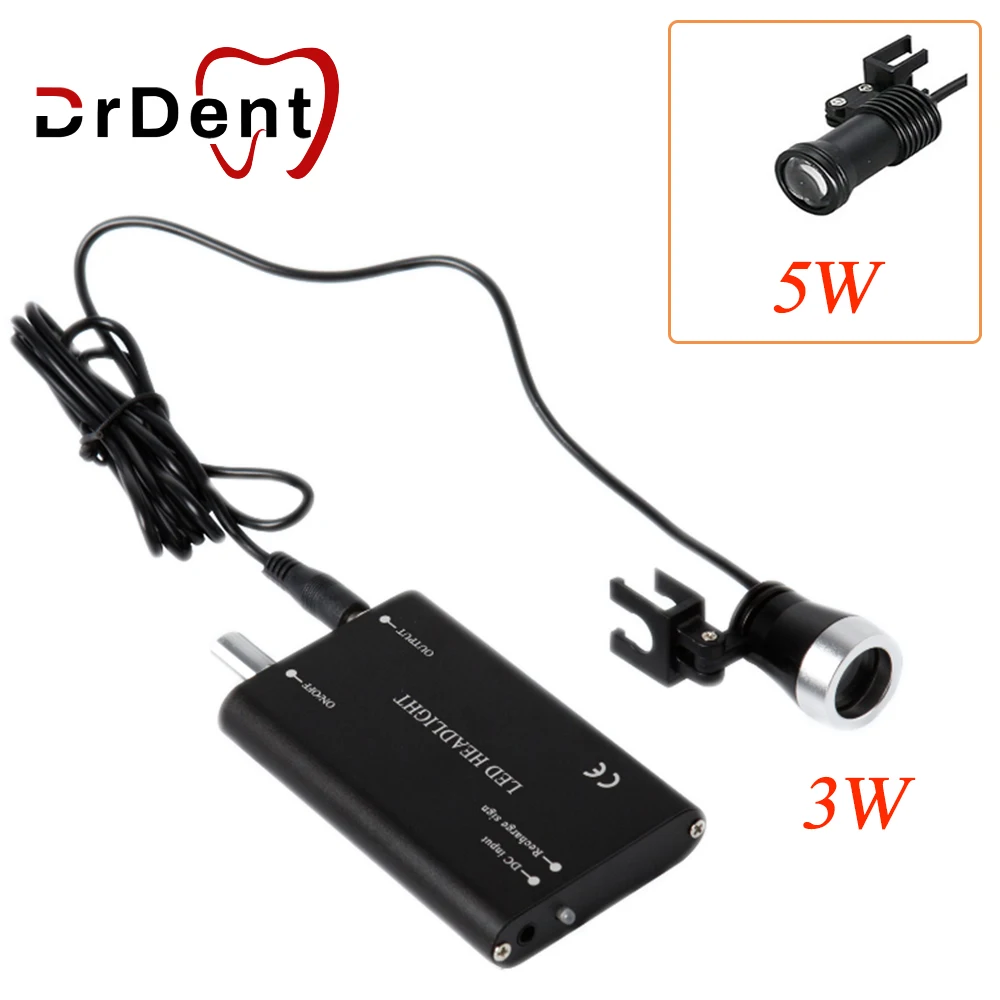 Drdent Headlight Surgical Headlamp for Medical Surgery Rechargeable Dentist Dental Loupe Head Light with Lithium Battery