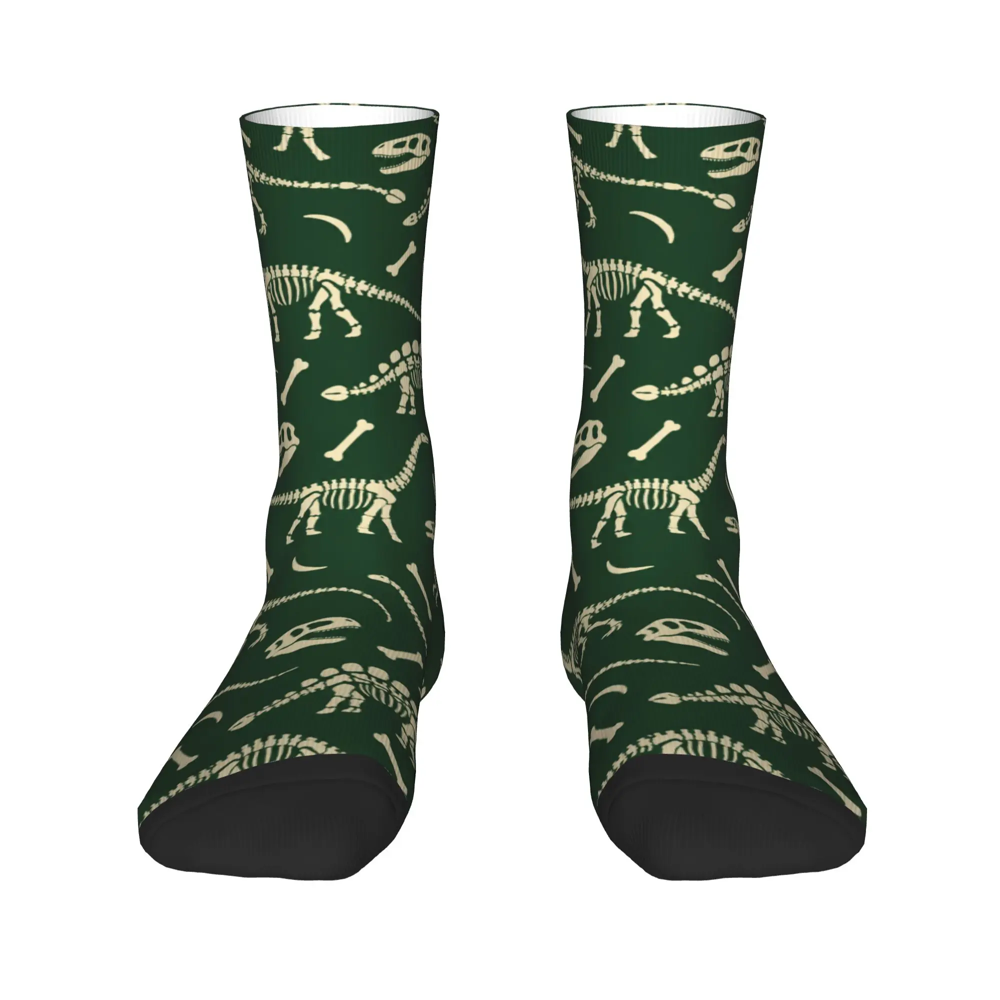Novelty Retro Fossil Pattern Dress Socks Dinosaur Skeleton Print Stockings Autumn Anti Skid Adults Men Socks Soft Outdoor Socks