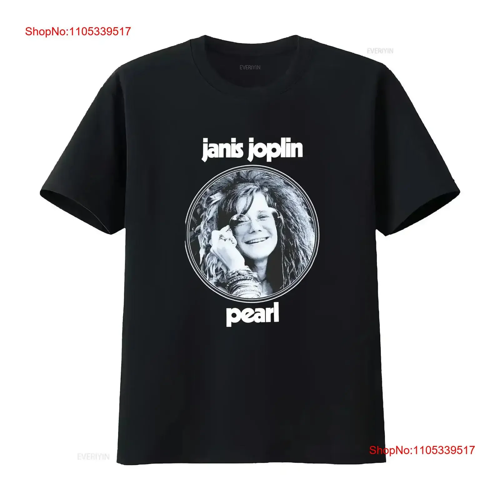 Men's Janis Joplin Pearl Slim Fit T shirt XXXXX Large Black vintage Washed streetwear Casual Slightly Stylish fashion vintage