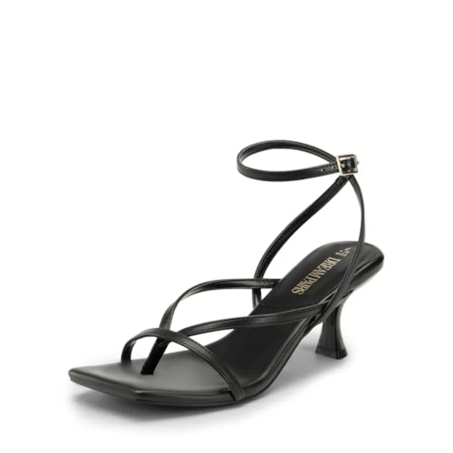 

DREAM PAIRS Women's kitten Low Strappy Lace Up Heels Open Square Toe Thong Ankle Strap Heels Sexy Fashion Comfort Dress Shoes P