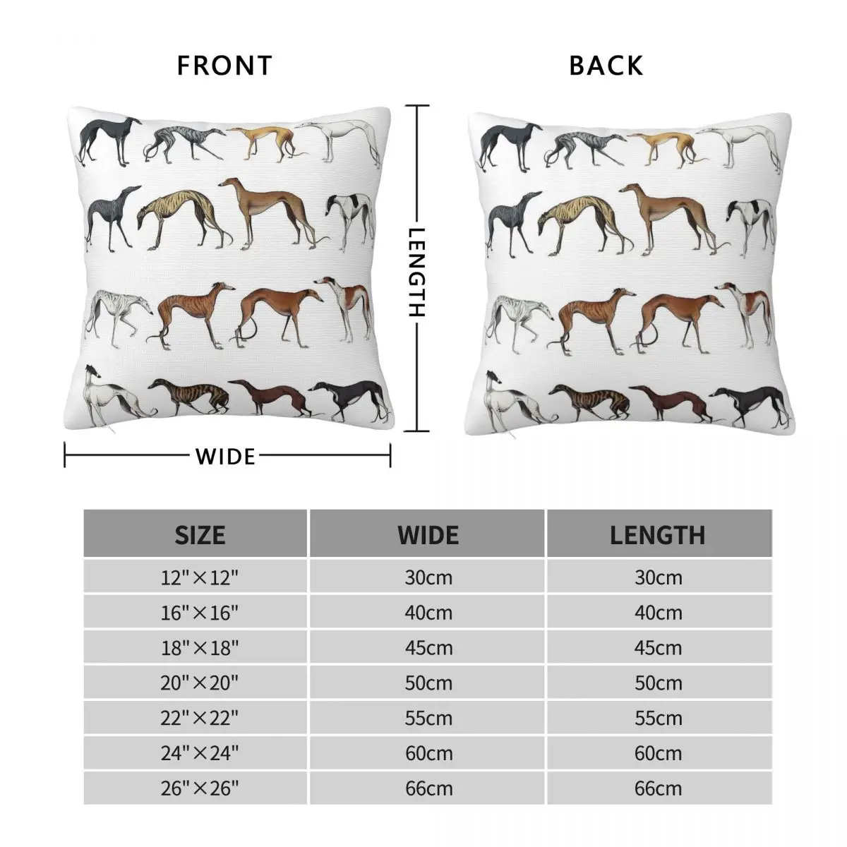 Galgo Espaﾱol Colours Square Pillowcase Polyester Linen Velvet Creative Zip Decorative Throw Pillow Case Room Cushion Cover