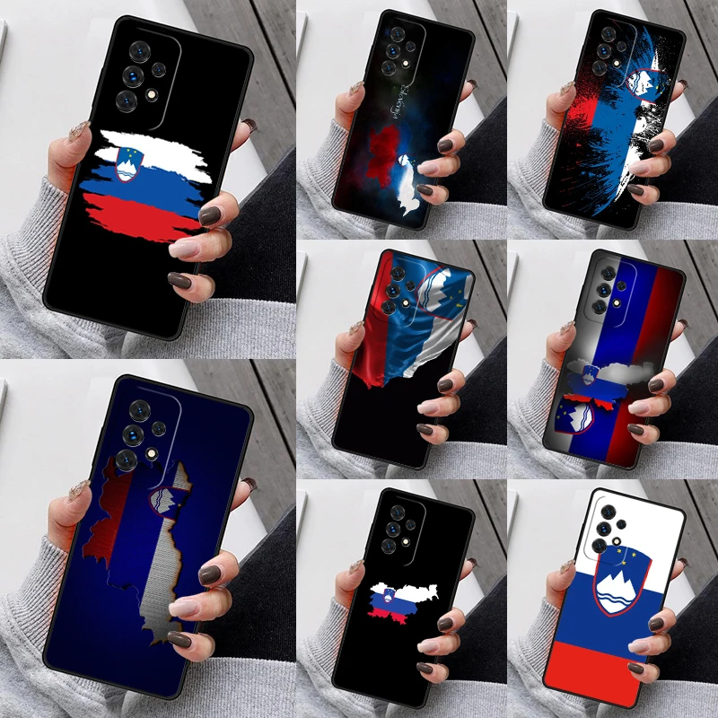 Slovenia Slovenija Flag Phone Case For Samsung Galaxy S23 S21 S20 FE S24 S22 Ultra Note20 S10 S9 S8 Plus A40 A52 A12 A13 A53