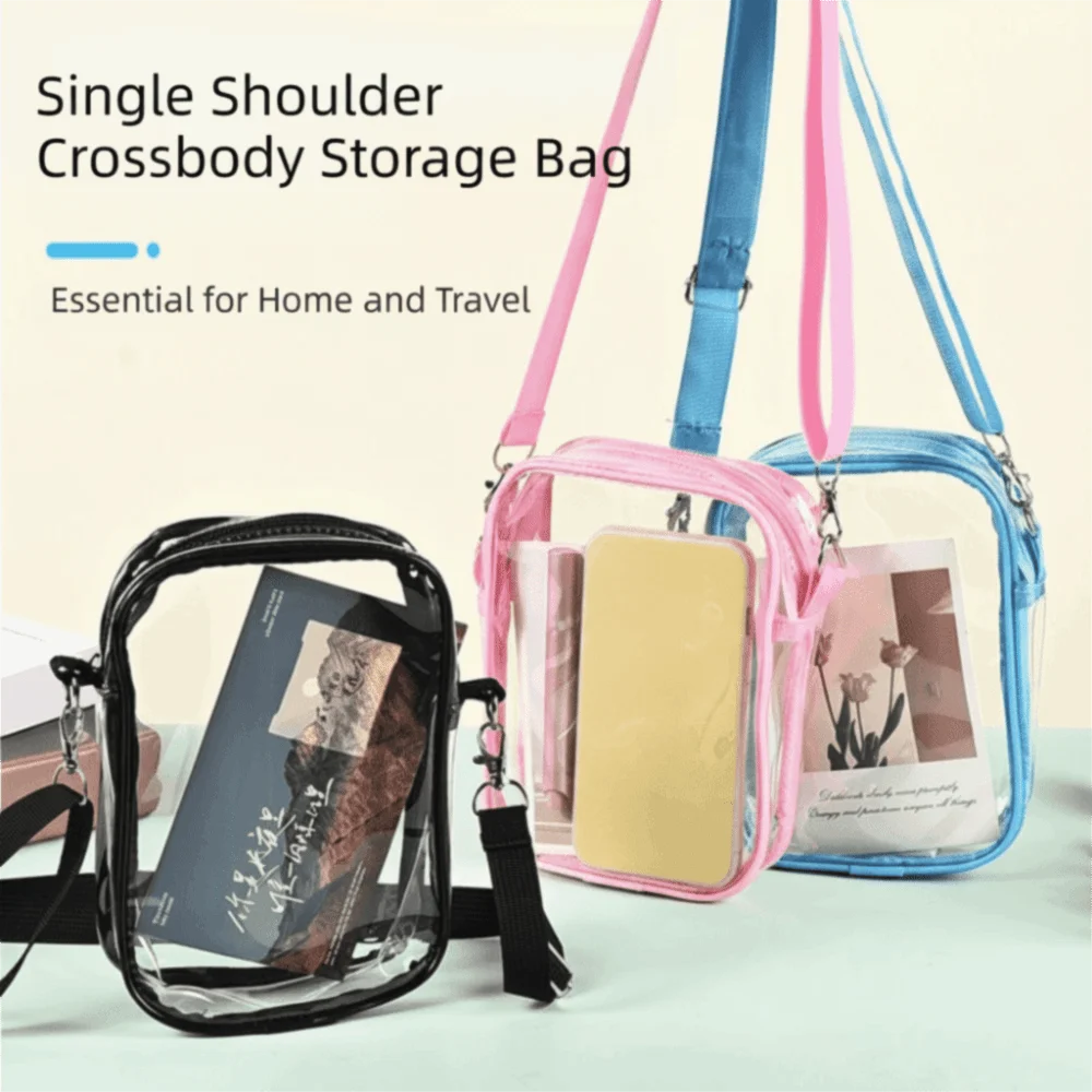 Casual Wear PVC Clear Shoulder Bag Simple Transparent Jelly Bag Storage Bag Messenger Bag Summer