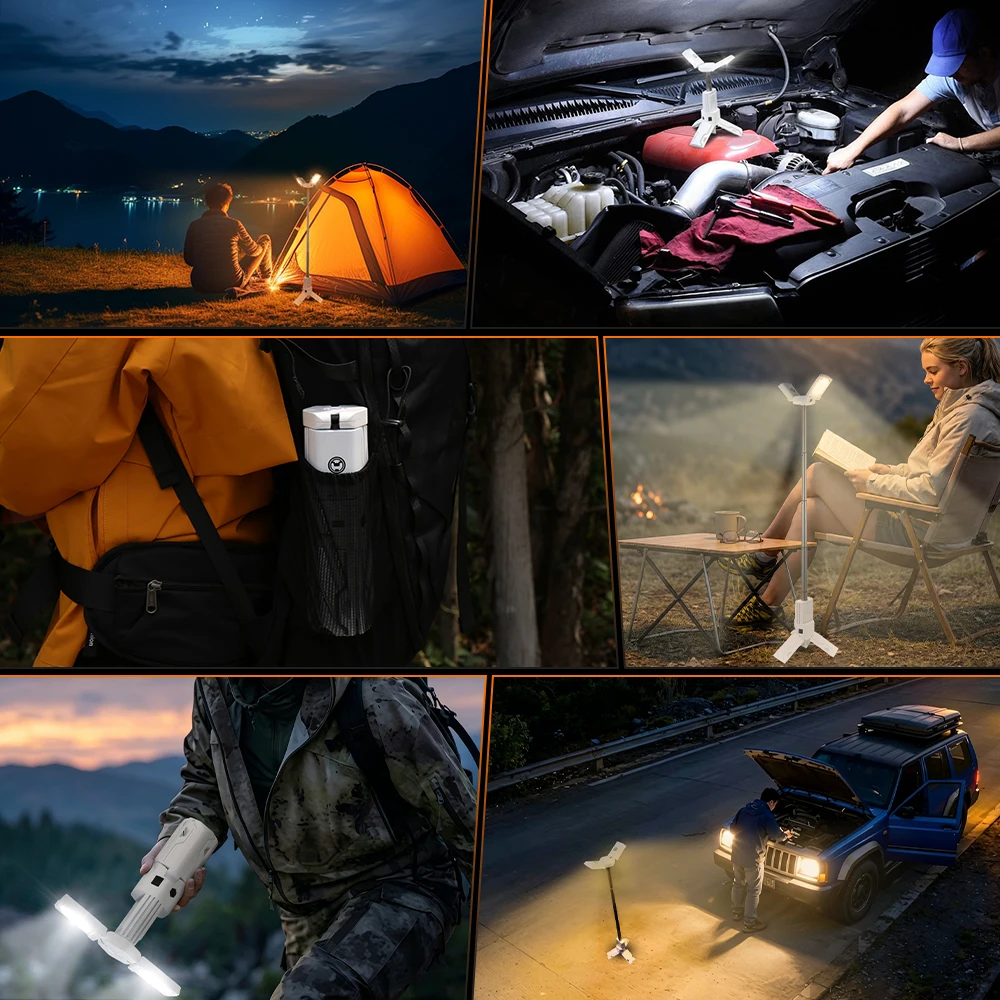 MOVOTOR Bright Telescopic Camping Illuminator Outdoor Camping Light Perfect for Mountain Camping Car Camping Trekking