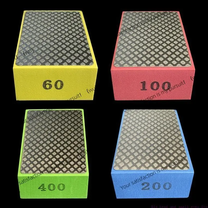 Diamond Hand Sanding Block for Metal Glass Tiles Ceramic Grinding Polishing Pad 90*60*30mm 60/100/200/400# Durable Abrasive