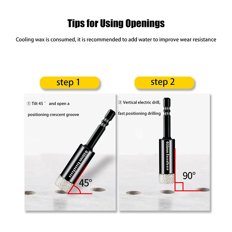 

1Pcs 6-16mm Hexagonal Shank Brazed Dry Ceramic Tile Drill Bit Vitrified Tile Diamond Hole Saw Drill Bit Granite Hole Opener​