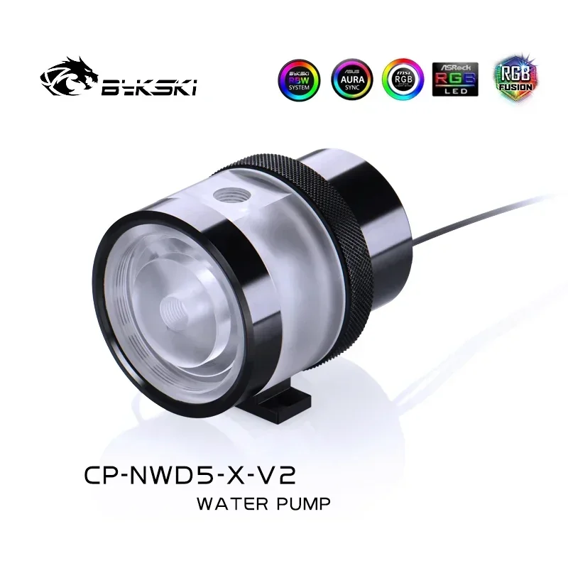 Bykski PWM Automatic Speed D5 Pump Max 4800RPM DC12V 18W Water Cooling System Maximum Flow Lift 3 Meters 1100L/H