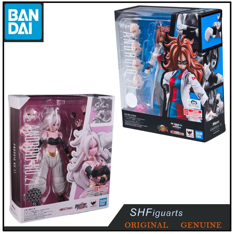 Bandai-figuras de acción de Dragon Ball SHF originales para niños y niñas, juguetes de Anime, adornos de modelos coleccionables, regalo, ANDROID NO.21