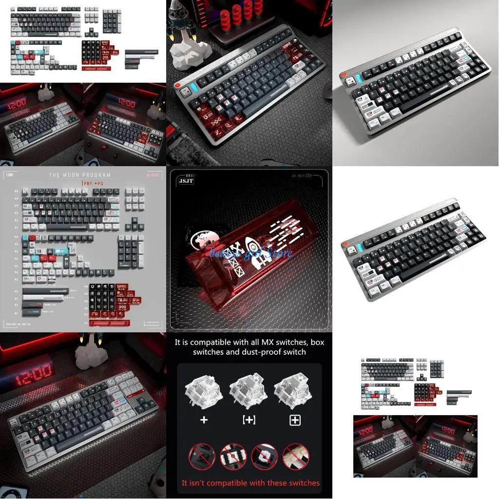 

C7AB Moon Project Keycaps Five Sides Heat Sublimated For Mechanical Keyboards