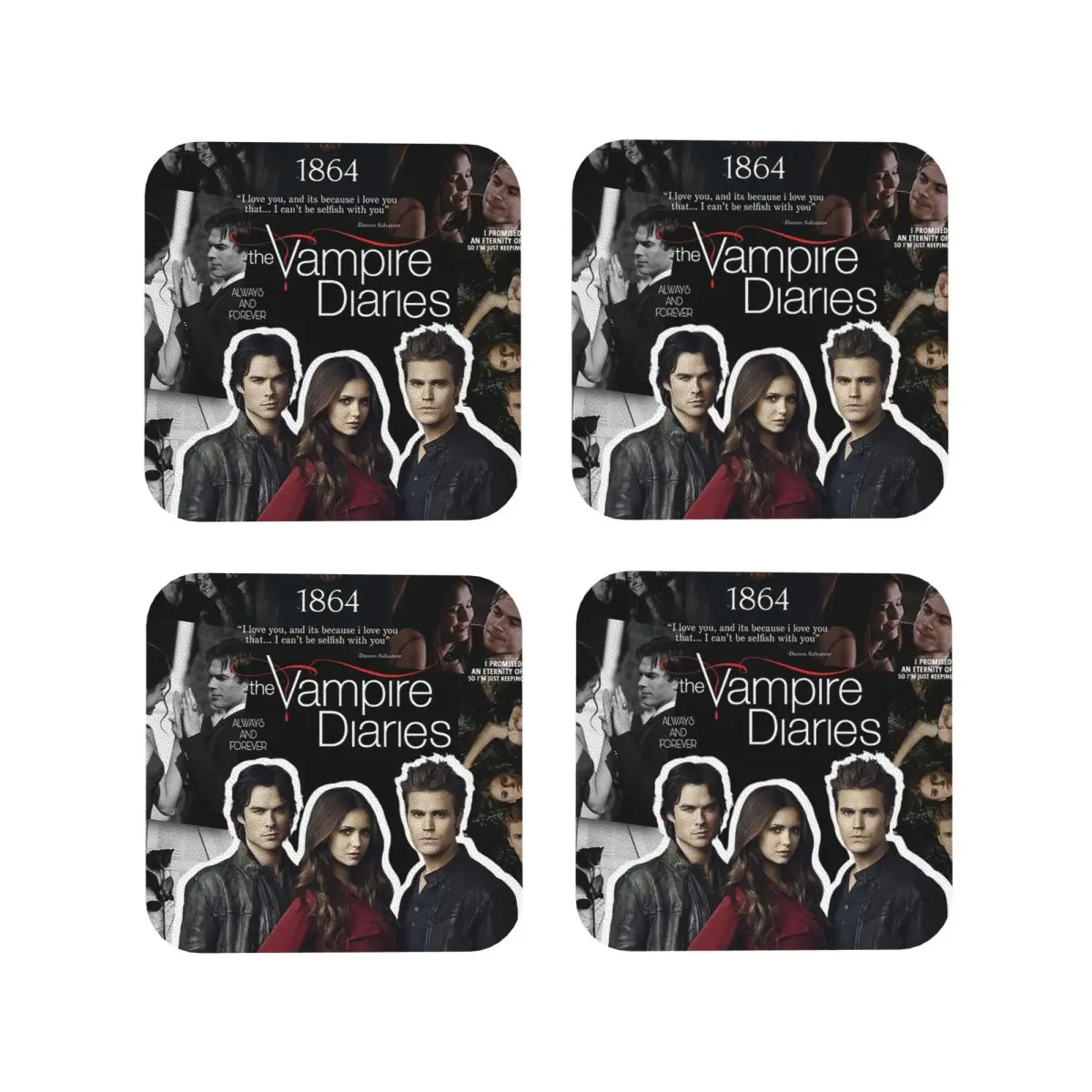 The Vampire Diaries Coasters Coffee Mats Mug Cup Placemats Tableware Pads for Home Kitchen Dining Bar