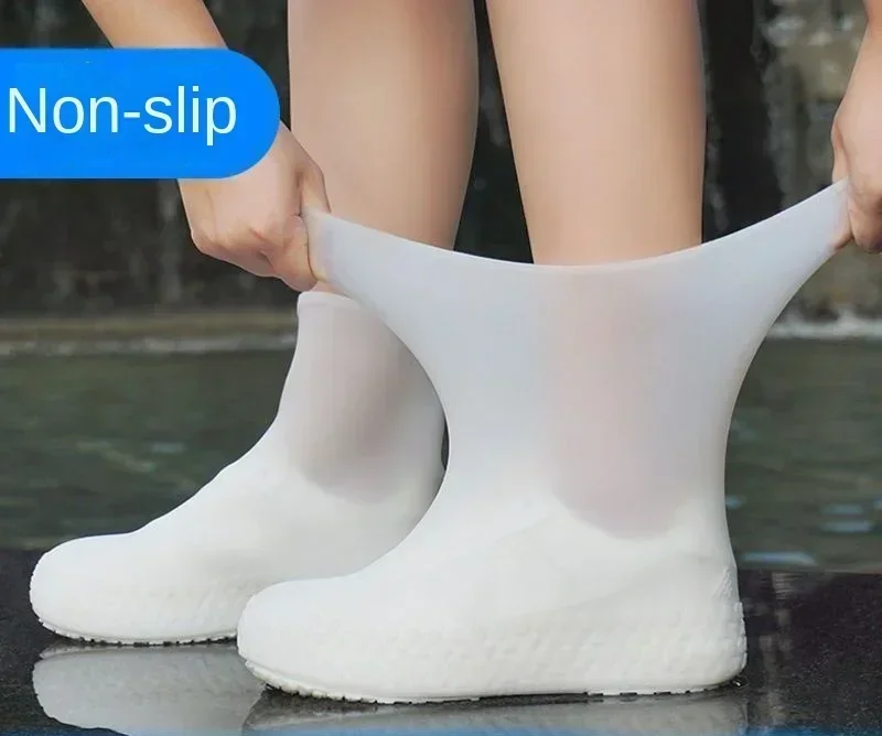 1 Pair Waterproof Non-slip Silicone Shoe High Elastic Wear-resistant Unisex Rain Boots for Outdoor Rainy Day Reusable Shoe Cover