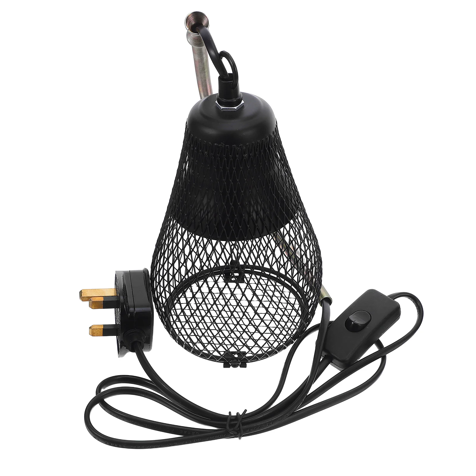 

E27 Reptile Heat Lamp Guard Metal Mesh Shade Anti Scald Protective Basket Dome for Terrarium Cage Uk Plug Easy Install
