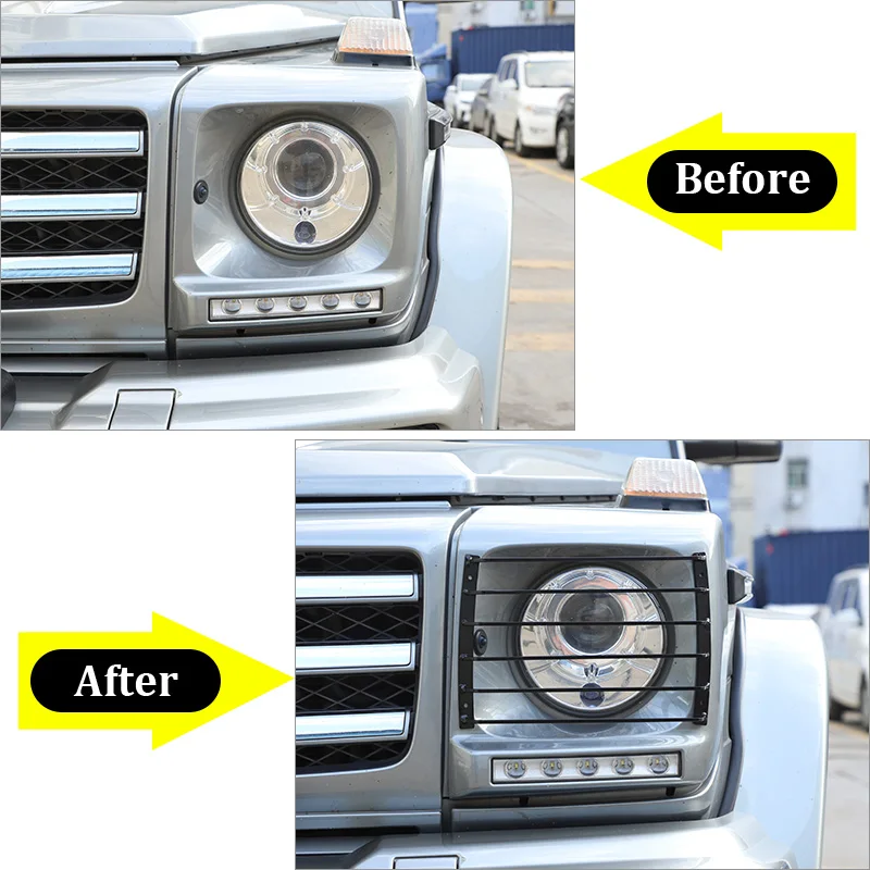 Lamp Hoods For Mercedes Benz G Class W463 2004-2018 Car Headlight Front Rear Fog Light Lamp Turning Light Trim Cover Accessories