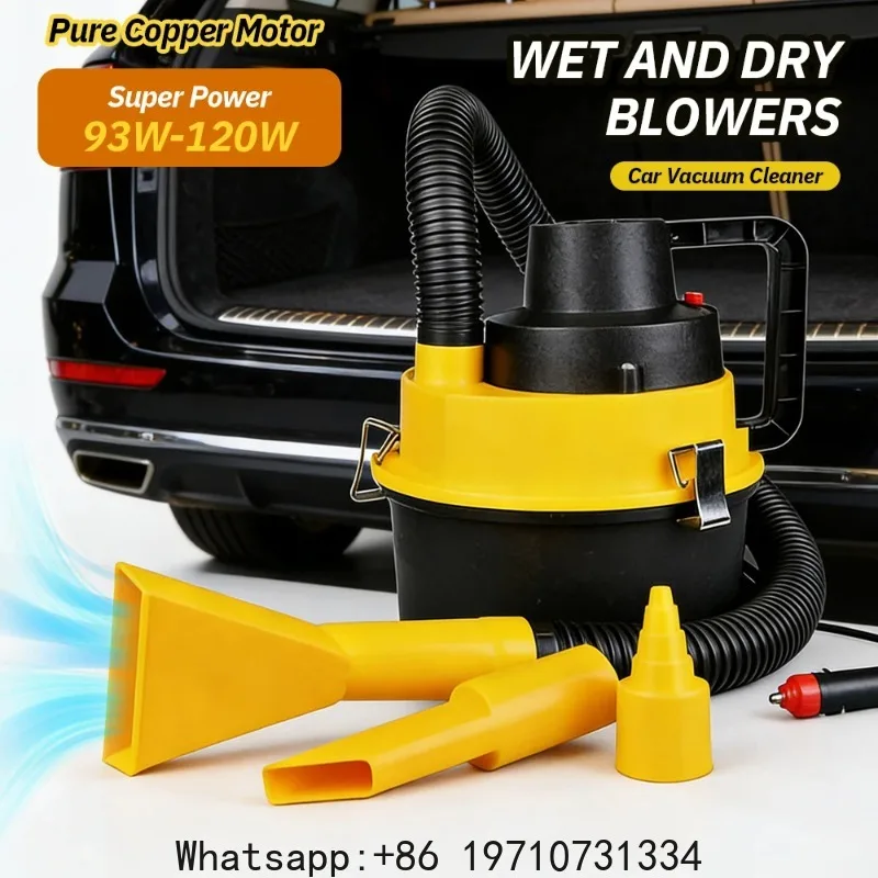 Wet & Dry Vacuum Cleaner Mini Handheld Tool 12V Portable Canister Vacuum Cleaner High Power Motor for Car Interior