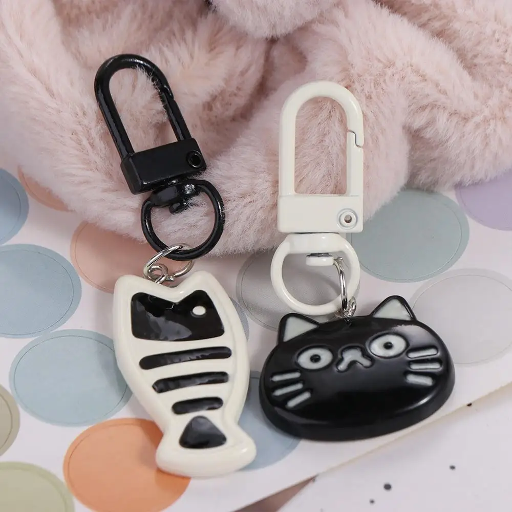 Fashion Cute Cat Keychain Key Ring Cartoon Couple Kitty Pendant Animal Kawaii Fish Keychain Hanging Accessory