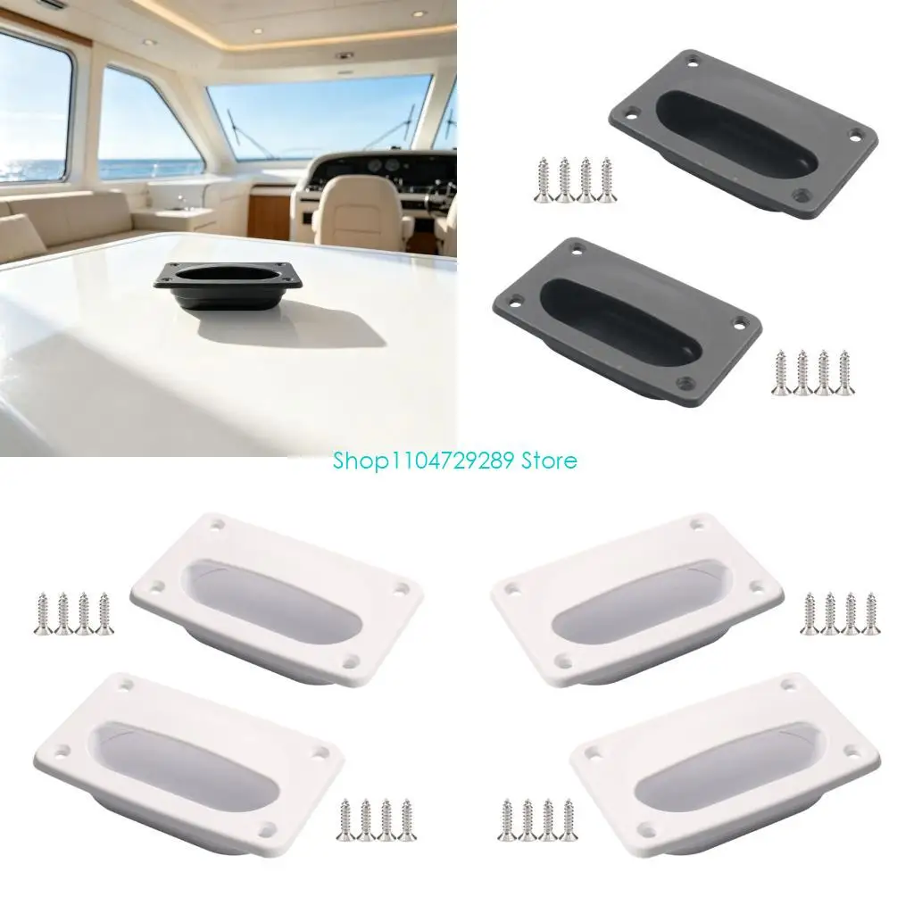 D8KE Flush Recessed Pull Handle Pair for Boat Compartments and Panels