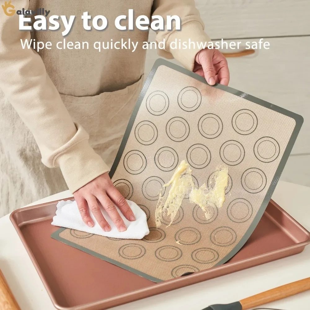 1PC Silicone Baking Mat - Non Stick Oven Liner for Cookies/Macarons, Reusable Heat-Resistant Bakeware Sheet cooking accessories