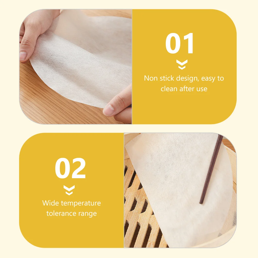 

30Pcs Round Steamer Liner Non-Woven Steaming Pad Mesh for Dumplings Bread Dim Sum Buns Steaming Pad Dim Sum Mesh