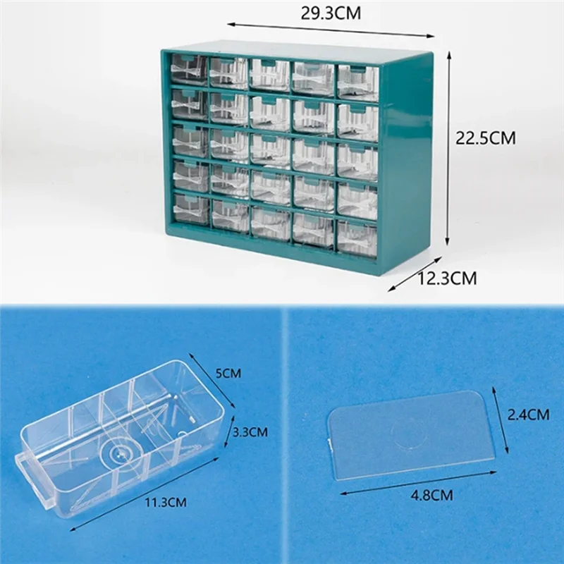 SUNRI-25Pc Combined Transparent Drawer Storage Cabinet Detachable Parts Box Hardware Sorting Box