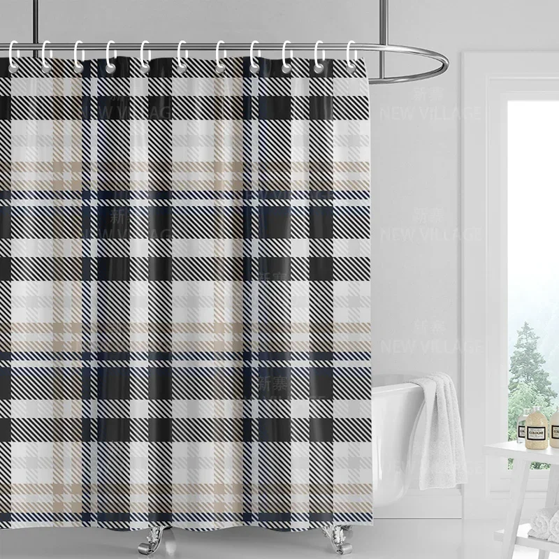 Home decoration shower curtains bathroom waterproof curtain fabric Living Room Modern Nordic Modern geometric pattern simple