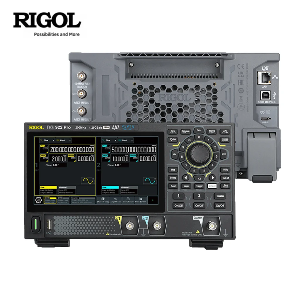 Rigol  Function Generator 70M-200M 1.25Gsa/s Dual Channel 16-bit 16M Arb Waveform Noise Pulse Harmonic Generator