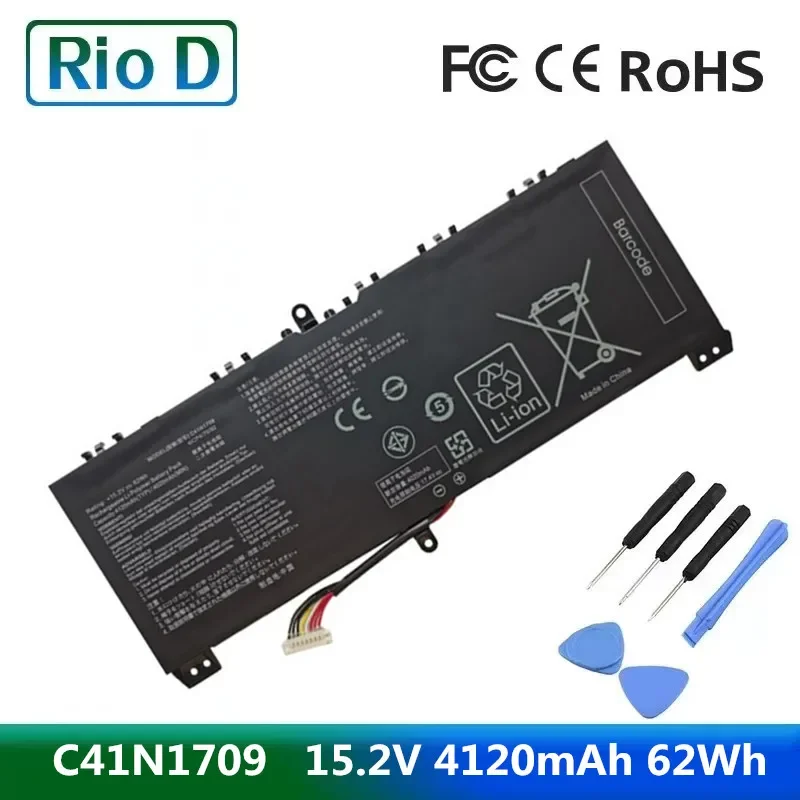 15.2V, 4120mAh, 62W Laptop battery C41N1709 for ASUS ROG Strix GL503VS , GL503VS-EI012T , GL503VS-EI005T ,Notebook