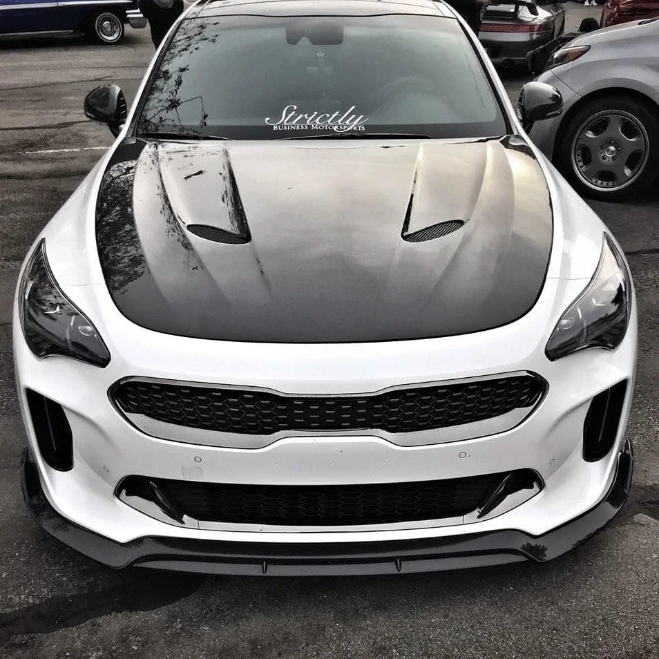 carbon fiber double vented hood for Kia stinger carbon bonnet perfect fitment guaranteed