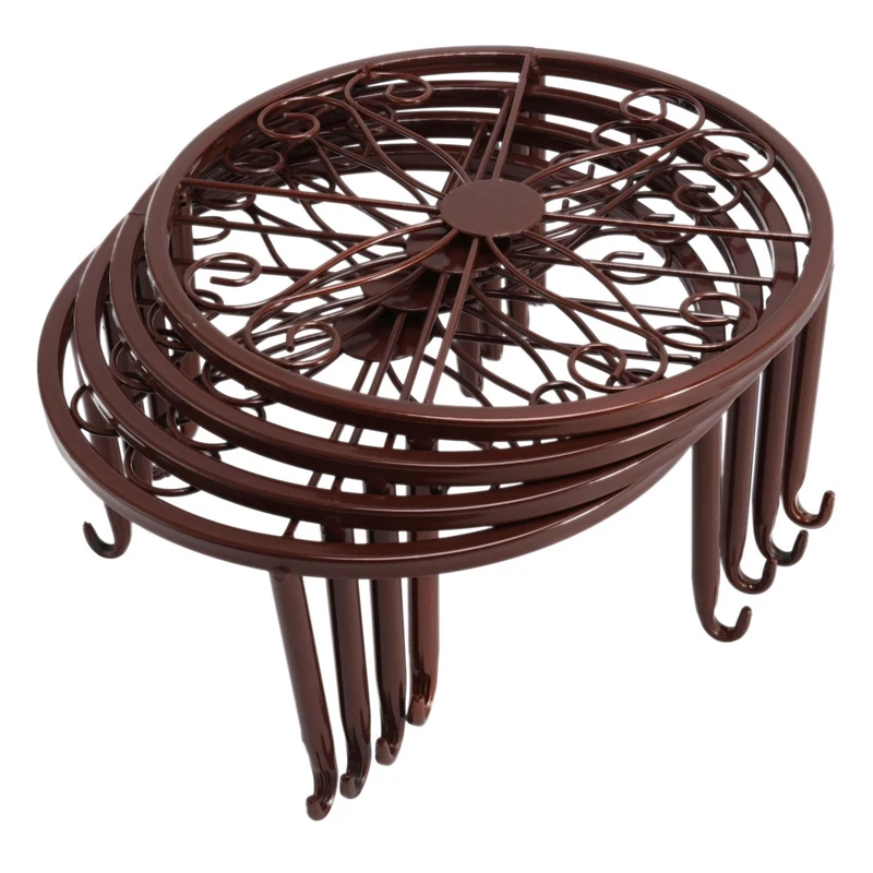 

4 Pieces Of Plant Stand Indoor And Outdoor Metal Rust-Proof Plant Stand, Classic Flower Pot Stand