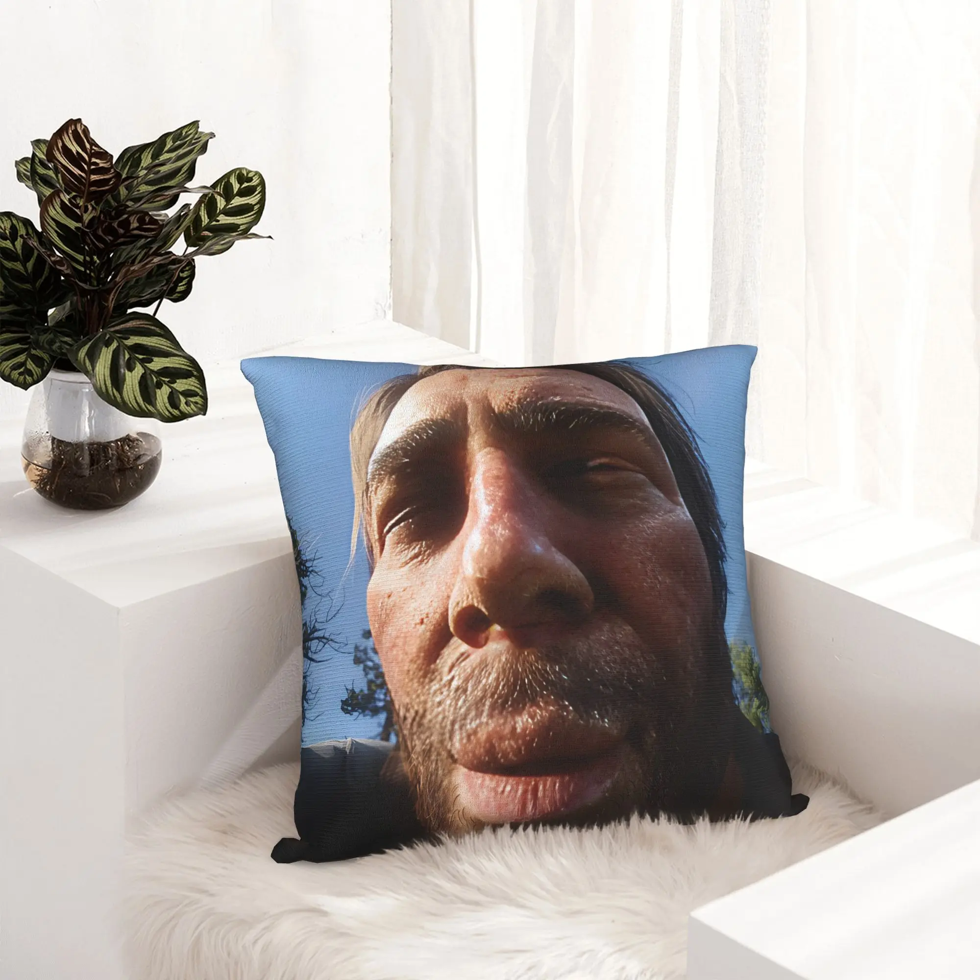 Fashion Funny Arthur Morgan  Cushion Cover 45x45cm Velvet  Pillow Case for Sofa Square Pillowcase Home Decor