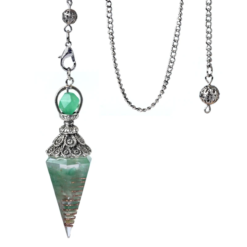 Natürliche Stein Geist Pendel Anhänger Gitter Kette Energie Glück Geheimnisvolle Reiki Harz Für Schmuck Machen Zubehör Halsketten